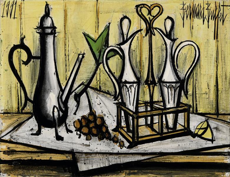 Théière et huilier, 1991 Bernard BUFFET