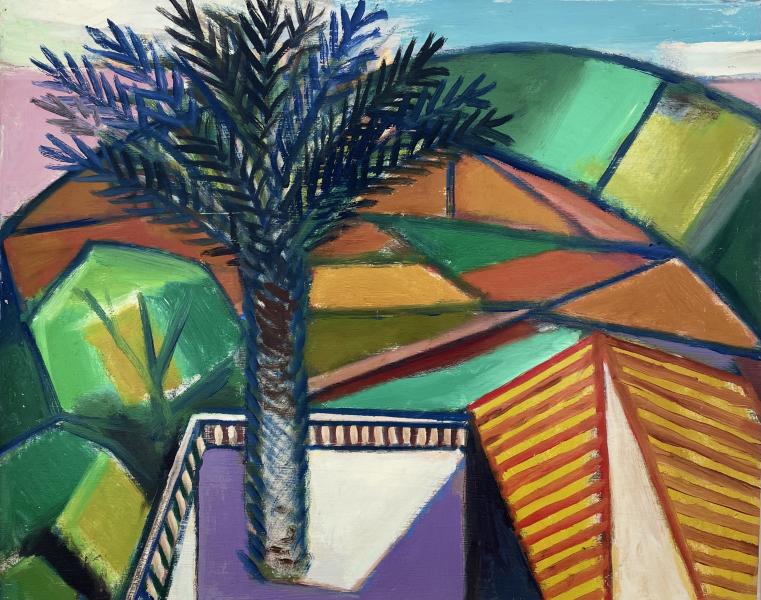 Palmiers sur la terrasse, janvier 2003