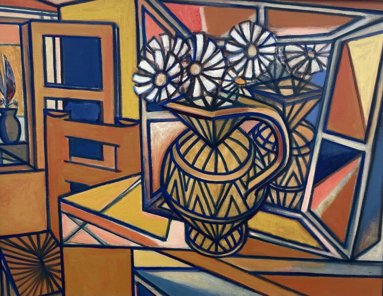 Nature morte, marguerites dans un pichet, juillet 1973