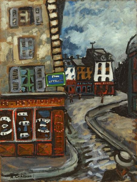 Coin de rue à Montmartre, circa 1907. Auguste CHABAUD