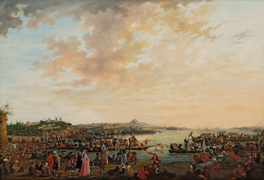 Vue de Marseille, joute et fête sur l'eau, 1791 Charles ESCHARD